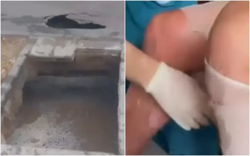 В Павлодаре мужчина с 4-летним ребенком провалился в кипяток на тротуаре