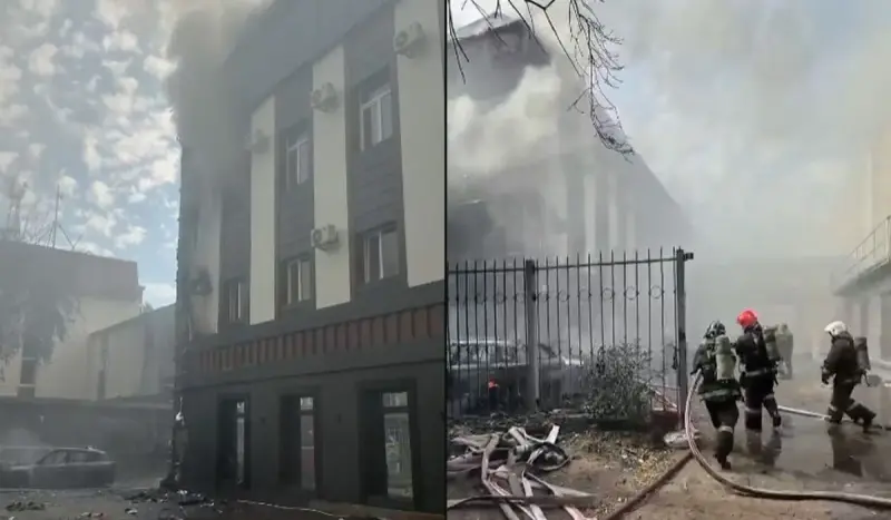 Пожар в Костанае: спасатели вывели женщину из горящего здания (ВИДЕО)