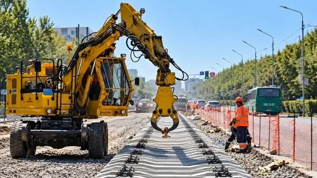 Алматыда LRT-ның алғашқы рельстері төселіп жатыр