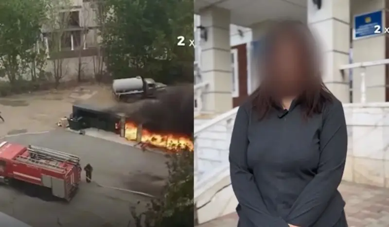Жительница Актобе выбросила окурок и сожгла 9 мусорных контейнеров (ВИДЕО)