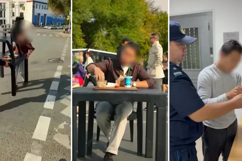 Поставил стол с едой на «зебру» и поел на камеру: блогера наказали в Усть-Каменогорске