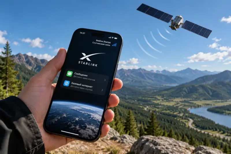 В Казахстане запустили спутниковую связь Starlink для обычных смартфонов