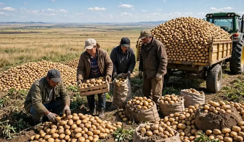 Урожай зерна и картофеля в Казахстане