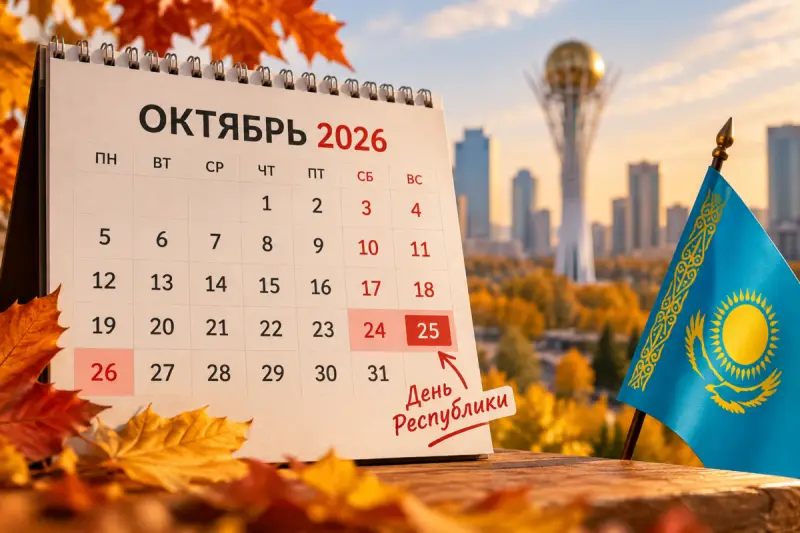 Сколько дней отдохнут казахстанцы в октябре 2026 года
