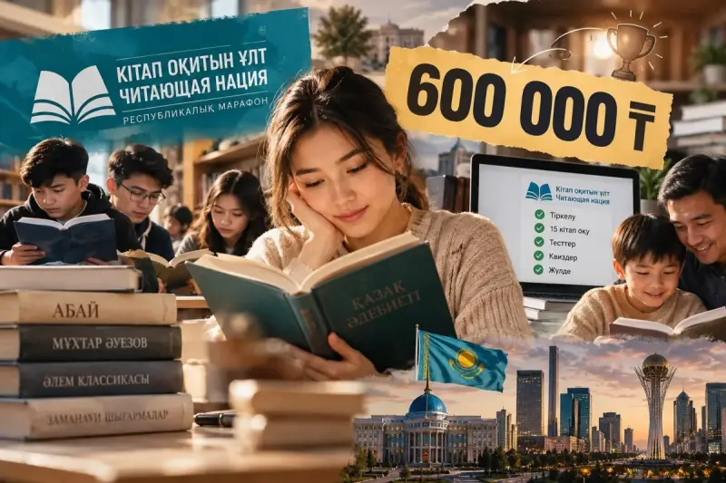 Кітап оқып, 600 мың теңге ұтып алуға болады: Қазақстанда ерекше марафон басталды