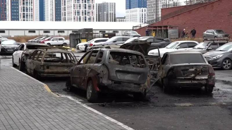 Автотұрақтағы өрт: ауруханаға түскен науқастың жағдайы ауыр