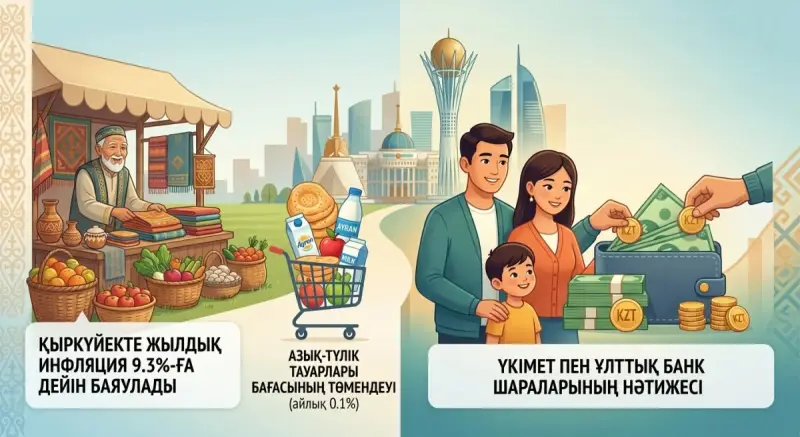 Қазақстанда жылдық инфляция қыркүйек айының қорытындысы бойынша 9,3%-ға дейін баяулады
