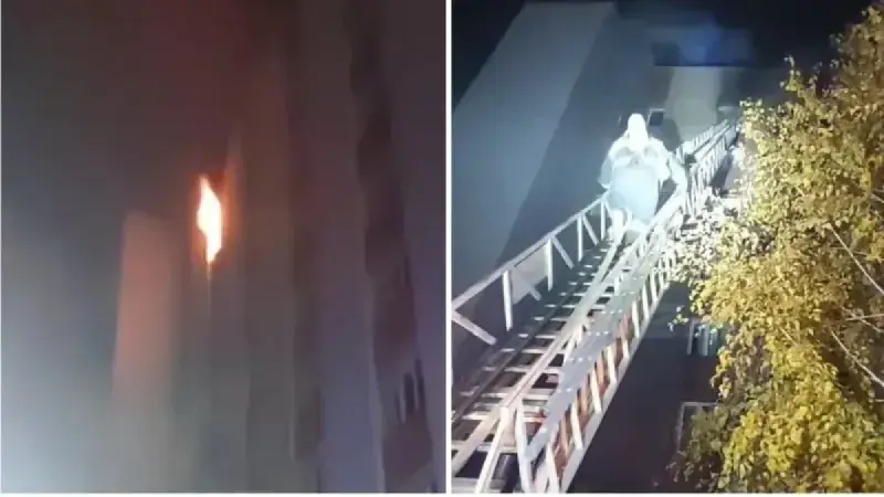 Өскеменде студенттер жатақханасынан өрт шықты (ВИДЕО)