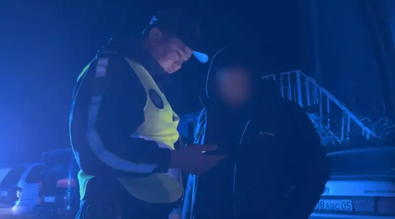 Алматы облысында камераға әдепсіз қимыл көрсетіп, көлік нөмірін жасырған жүргізуші ұсталды