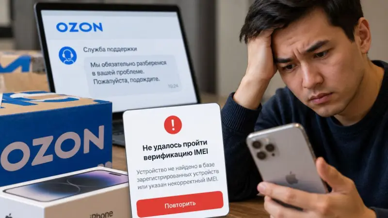 Казахстанец купил телефон на Ozon и 40 дней решал проблему с IMEI