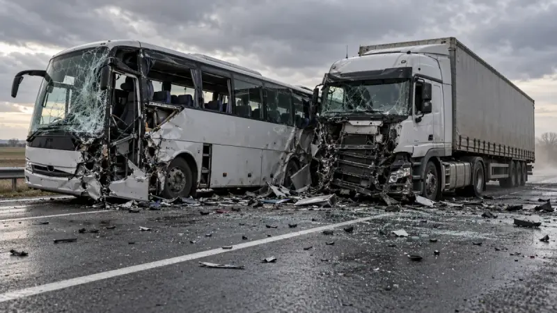 Не менее 12 человек погибли при столкновении автобуса с грузовиком