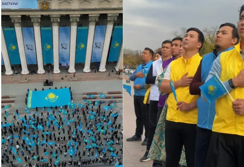 Алматыда Республика күніне орай мың жас флешмобқа қатысты