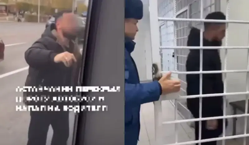 Перекрыл дорогу автобусу и ударил по окну: водителя легковушки арестовали в Астане (ВИДЕО)
