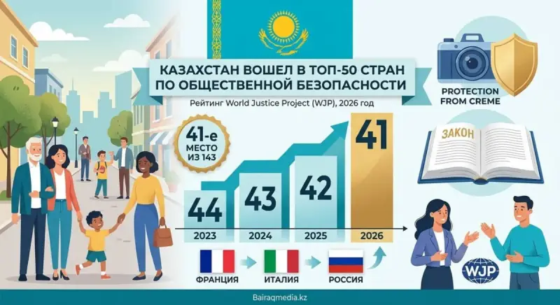 Казахстан вошел в топ-50 стран по общественной безопасности