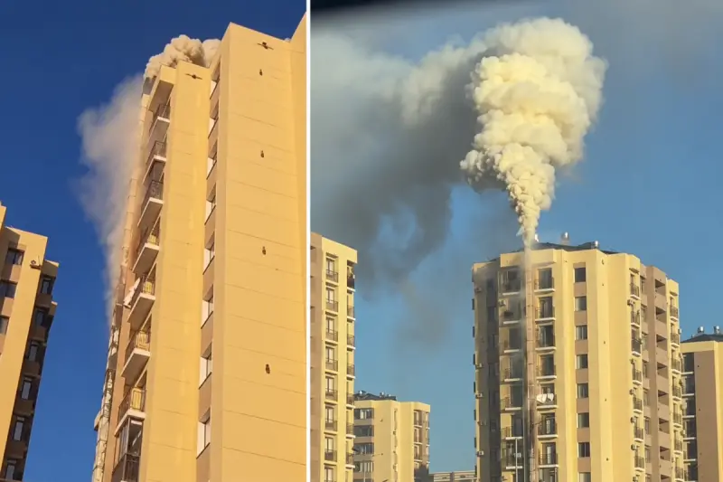 Крупный ЖК рядом с акиматом загорелся в Туркестане