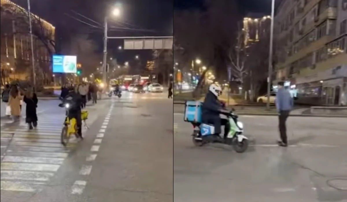 «Тапсырысты ғана ойлайды»: Алматы полициясы курьерлердің адам шошырлық апаттарын көрсетті (ВИДЕО)