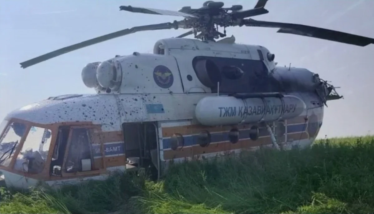 В Павлодарской области вертолет Ми-8 «Казавиаспаса» совершил жесткую посадку