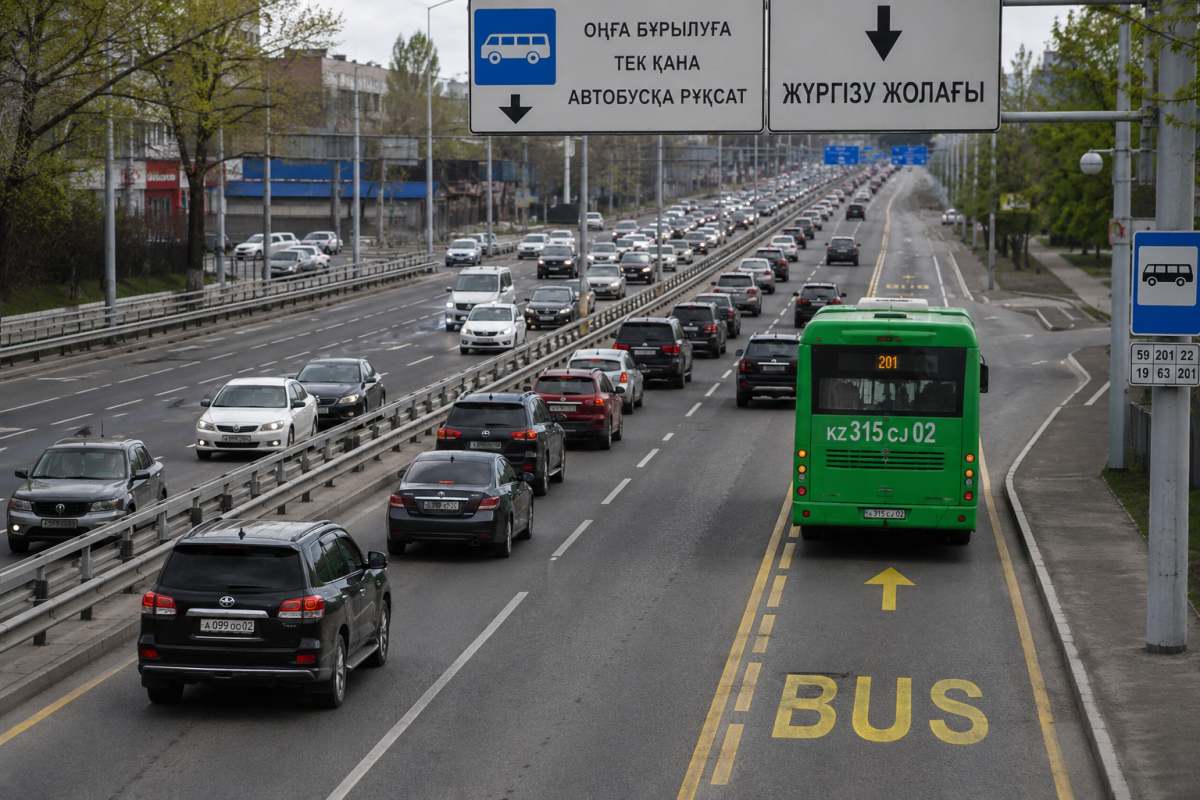 «Услышь нас, акимат»: алматинец выступил против автобусной полосы на Саина