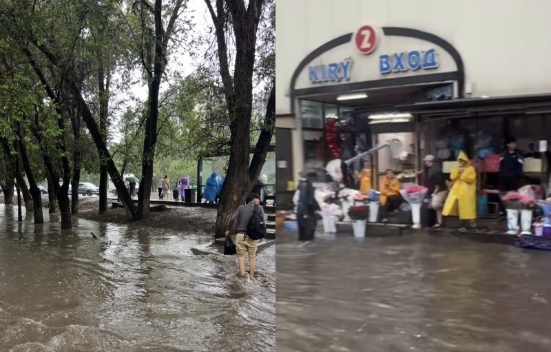 Алматы ушел под воду после сильного ливня