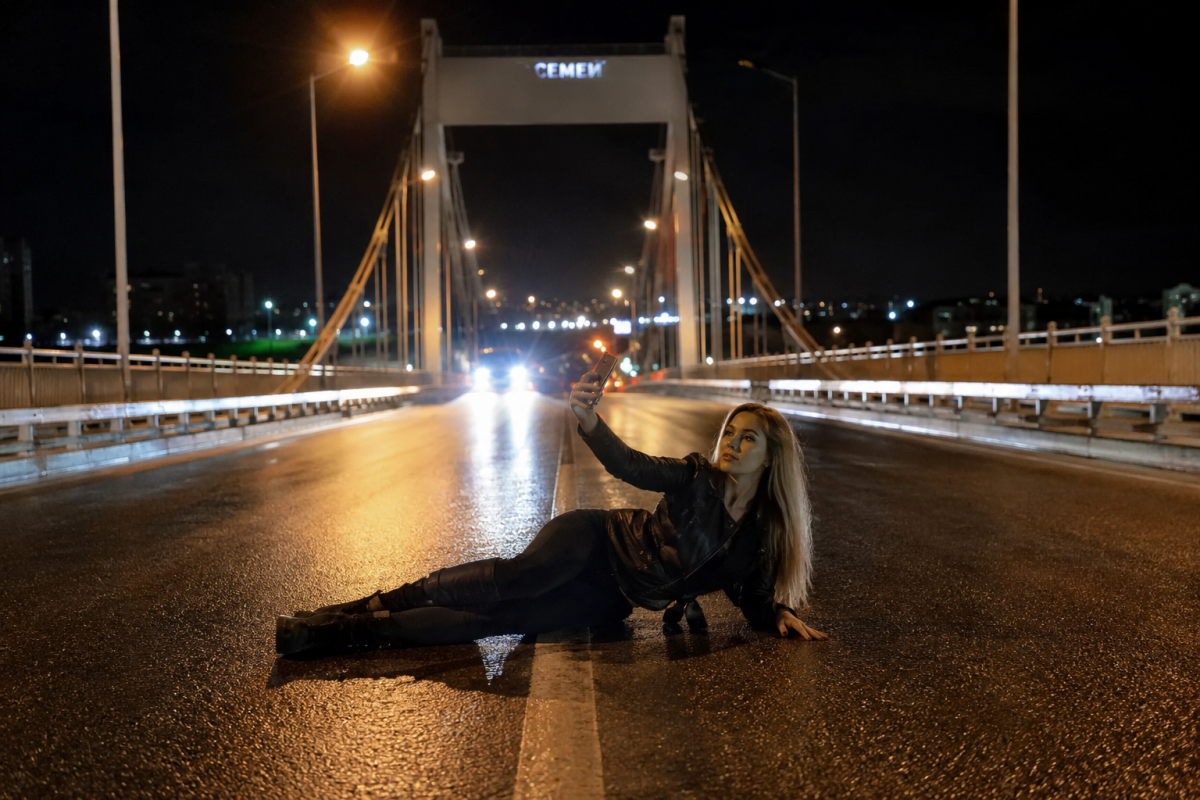 Легла на дорогу ради фото: в Семее женщину наказали за опасную съемку на мосту