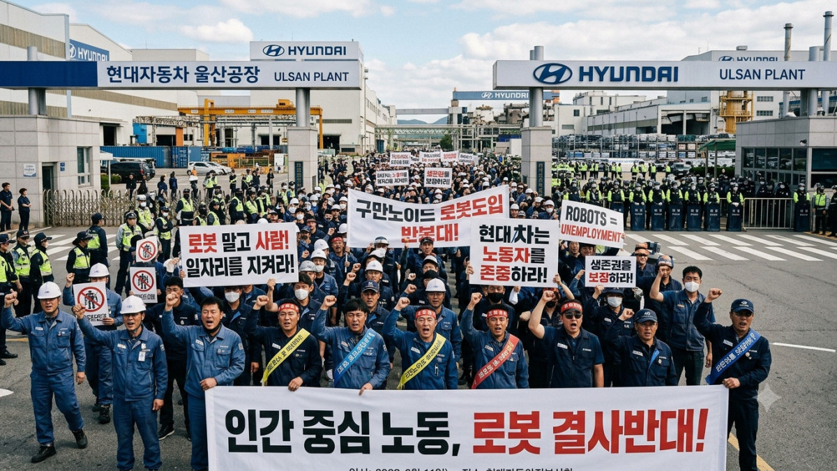 Впервые в истории: рабочие Hyundai вышли на забастовку из-за человекоподобных роботов