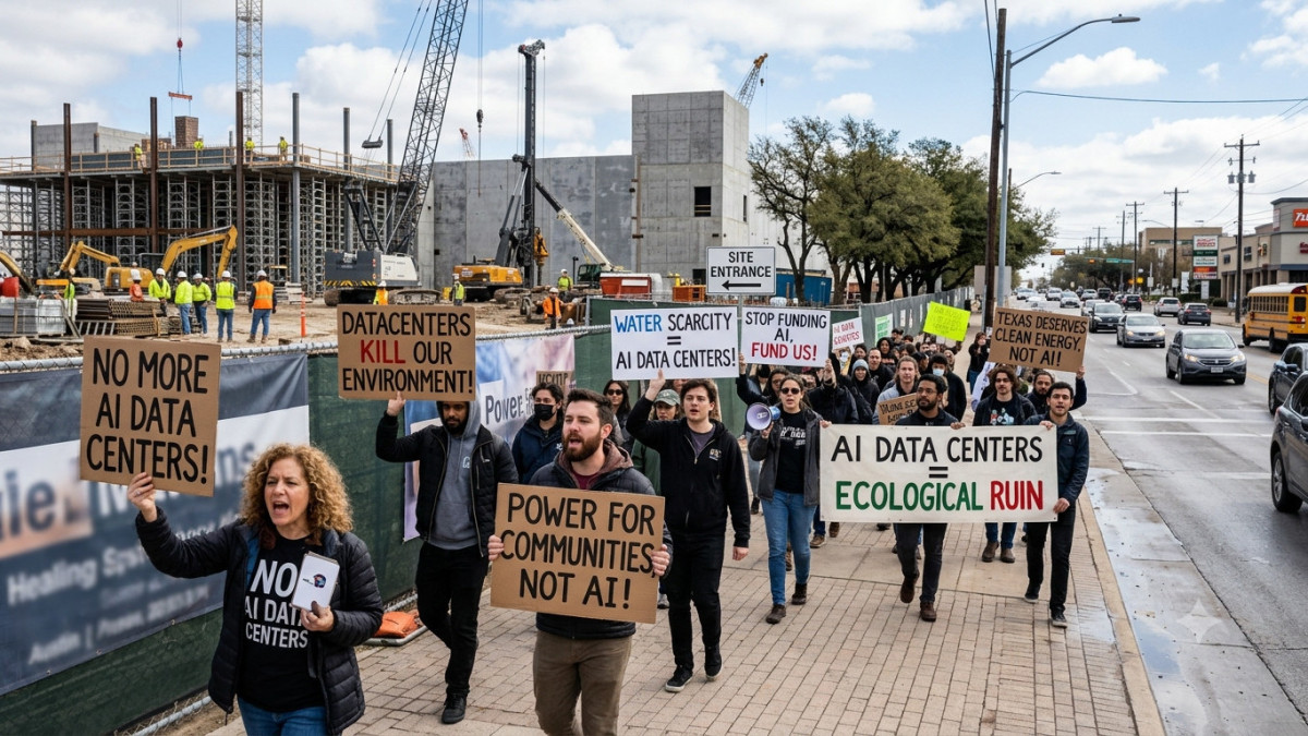 В США прошли протесты против строительства дата-центров для ИИ