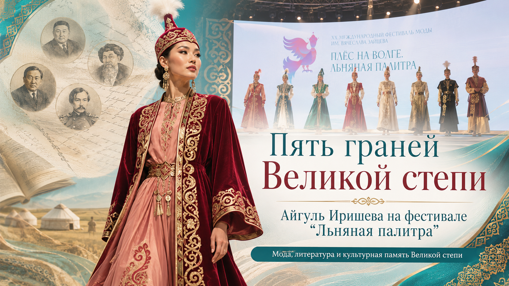 «Пять граней Великой степи»: казахская литература и национальная мода встретились на подиуме Плёса