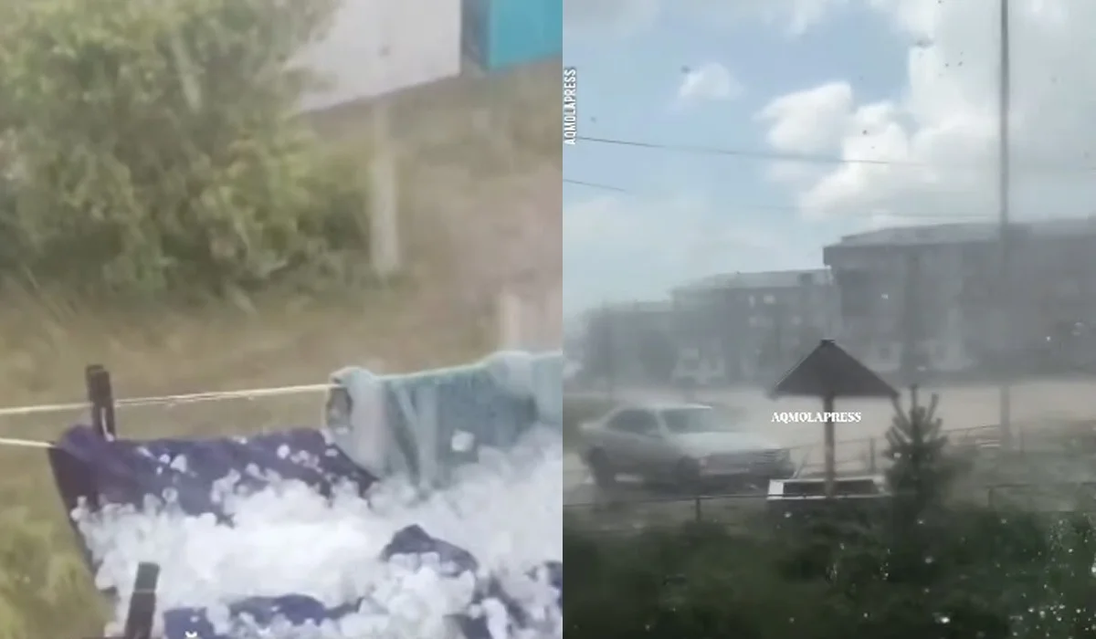 Ақмола облысында бұршақтан кейін қыс түскендей көрініс пайда болды