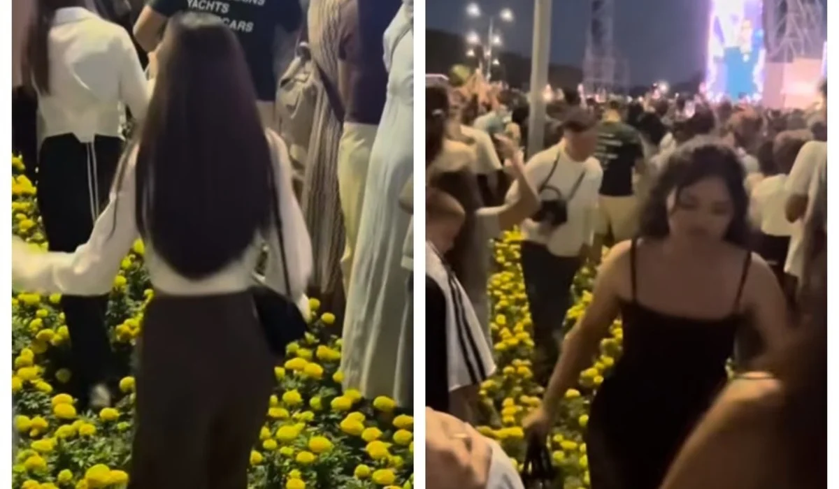 Зрители концерта вытоптали цветы на набережной Павлодара (ВИДЕО)