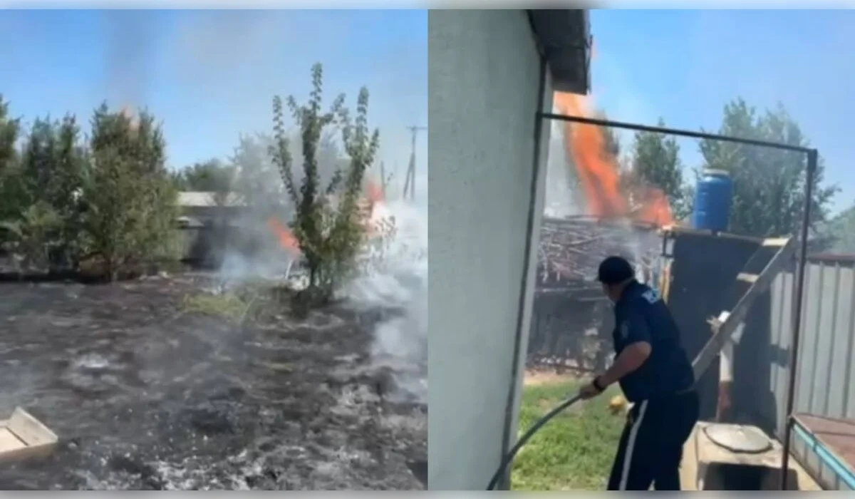 Полицейские бросились спасать людей из горящего дома в Алматинской области (ВИДЕО)