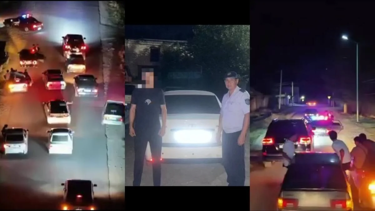 В Туркестанской области наказали участников свадебного кортежа за грубые нарушения ПДД