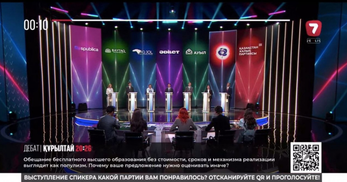 Құрылтай сайлауы: 7 партия өкілдері теледебатта білім жүйесін дамыту туралы ұсыныстарын ортаға салды 
