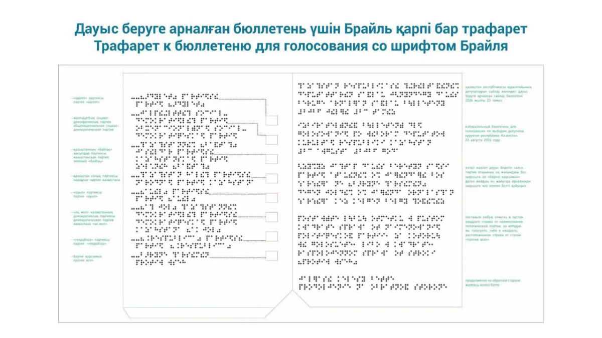 В ЦИК продемонстрировали трафарет со шрифтом Брайля к бюллетеню для голосования