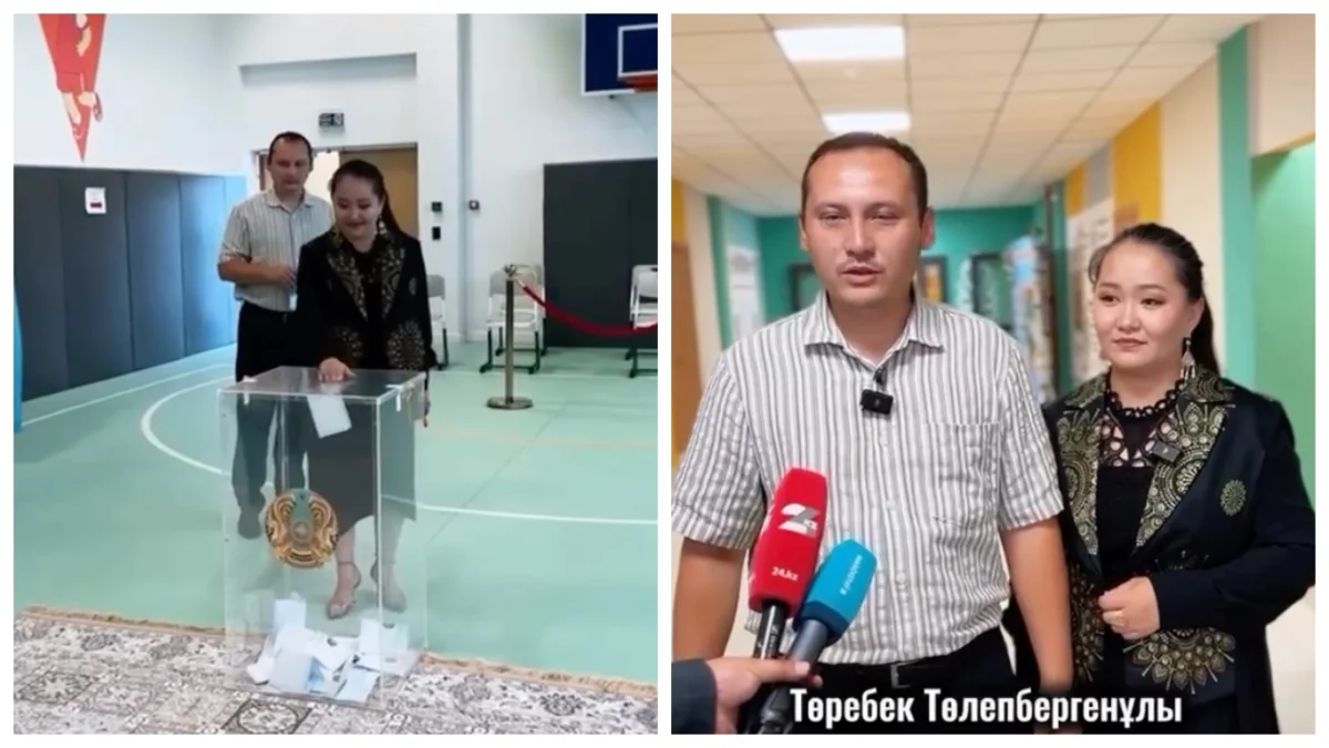 Ақтауда егіз ағайындылардың отбасы Құрылтай сайлауында дауыс берді