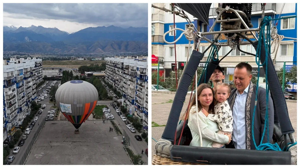 Алматы облысында отбасы сайлау учаскесіне әуе шарымен ұшып келді