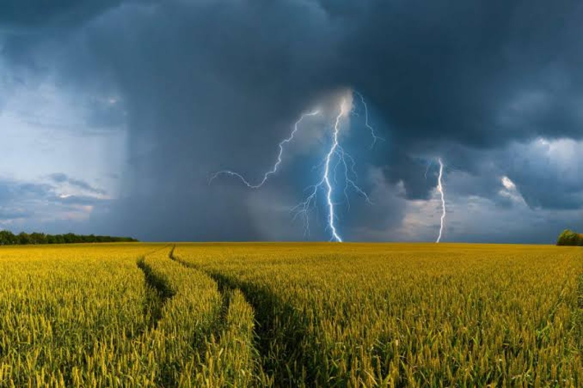 Найзағай, қатты жел: Еліміздің басым бөлігінде дауылды ескерту жарияланды
