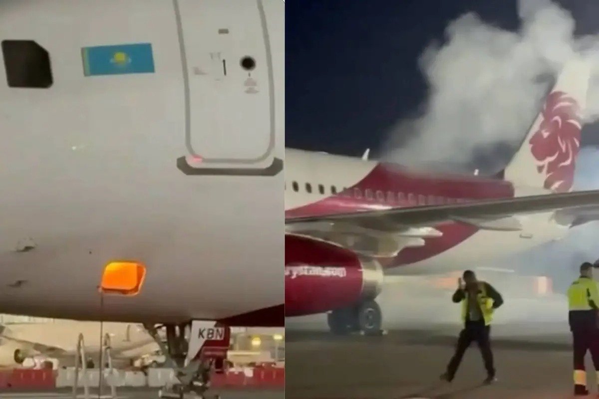 Алматыда FlyArystan ұшағында өрт шығып, бір адам зардап шекті