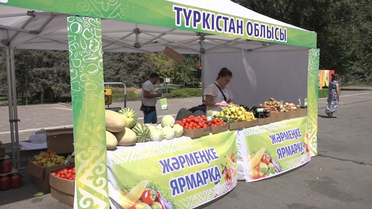 500 тонна табиғи өнім: Түркістандық диқандар алматылықтарға мол азық-түлік ұсынды