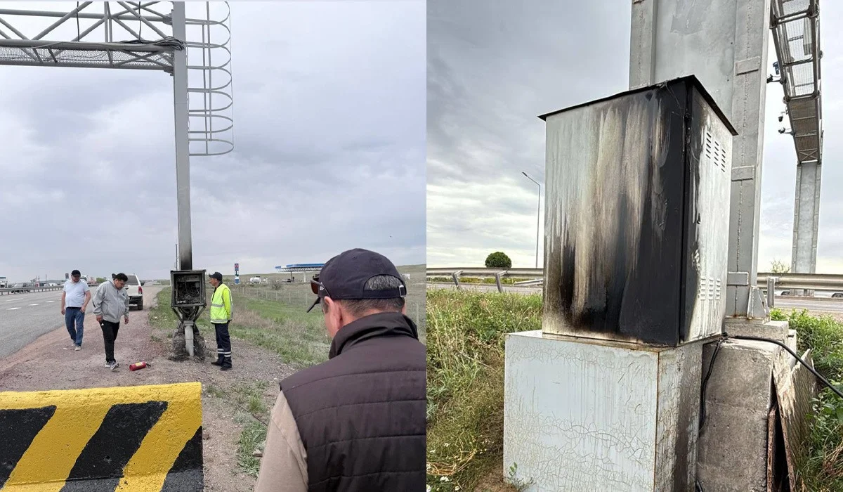 Қазақстан тасжолдарында ауыр жүк көліктердің салмағын өлшейтін жүйені белгісіз біреулер өртеп кеткен