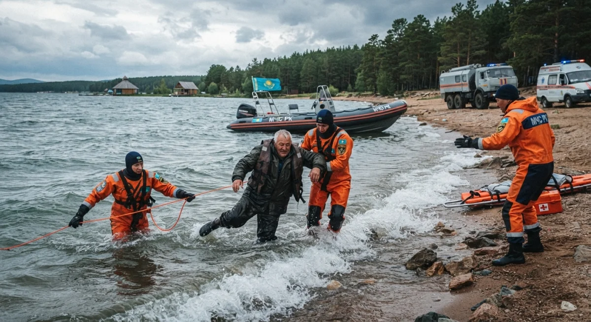 Сильный ветер унес лодку с рыбаком от берега в Акмолинской области (ВИДЕО)