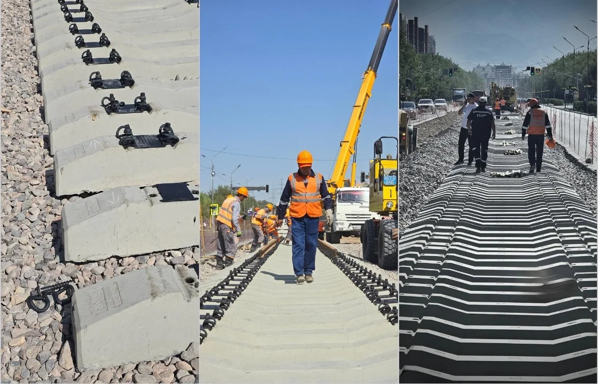 Алматыда LRT желісінің рельстерін төсеу басталды