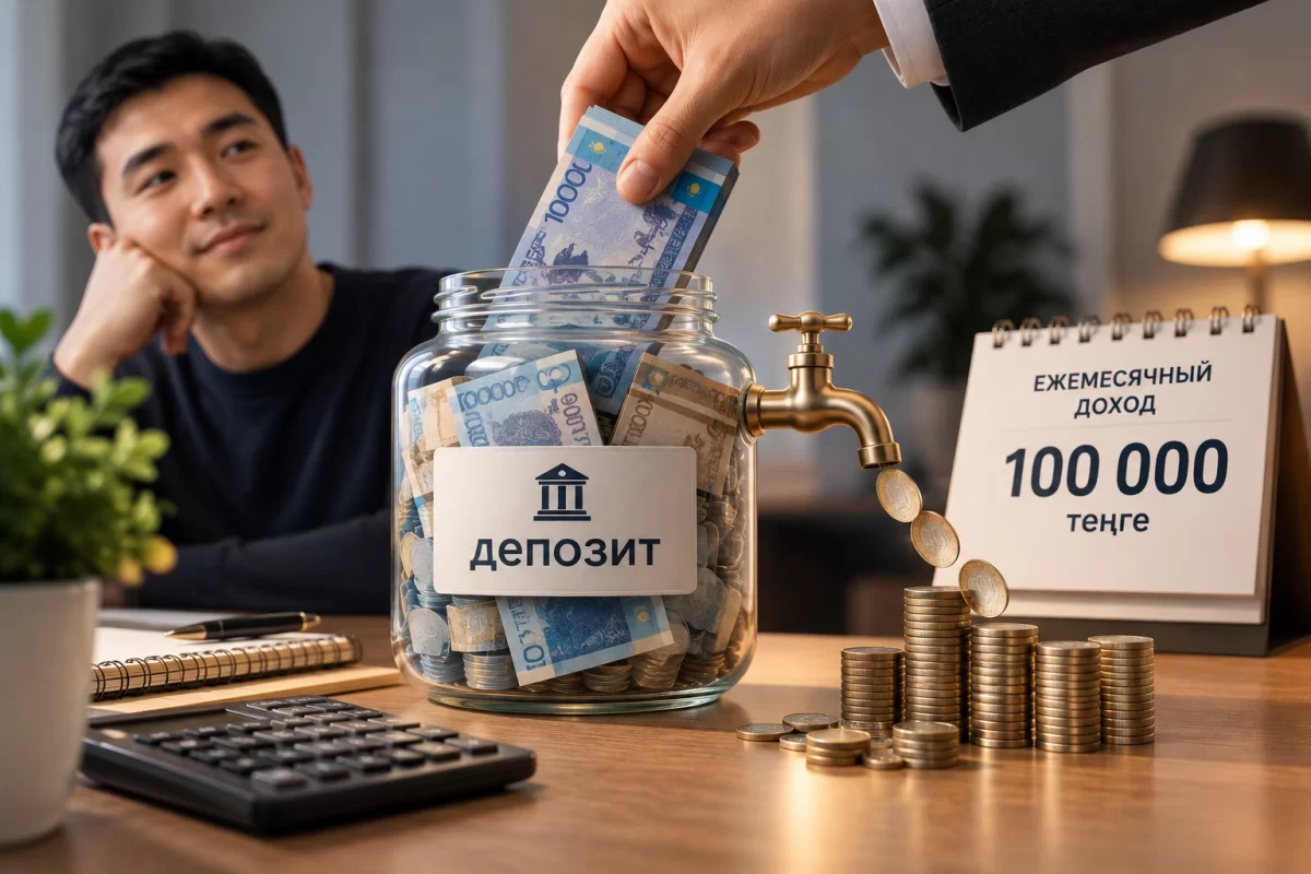 Сколько нужно положить на депозит, чтобы получать по 100 тыс. теңге в месяц
