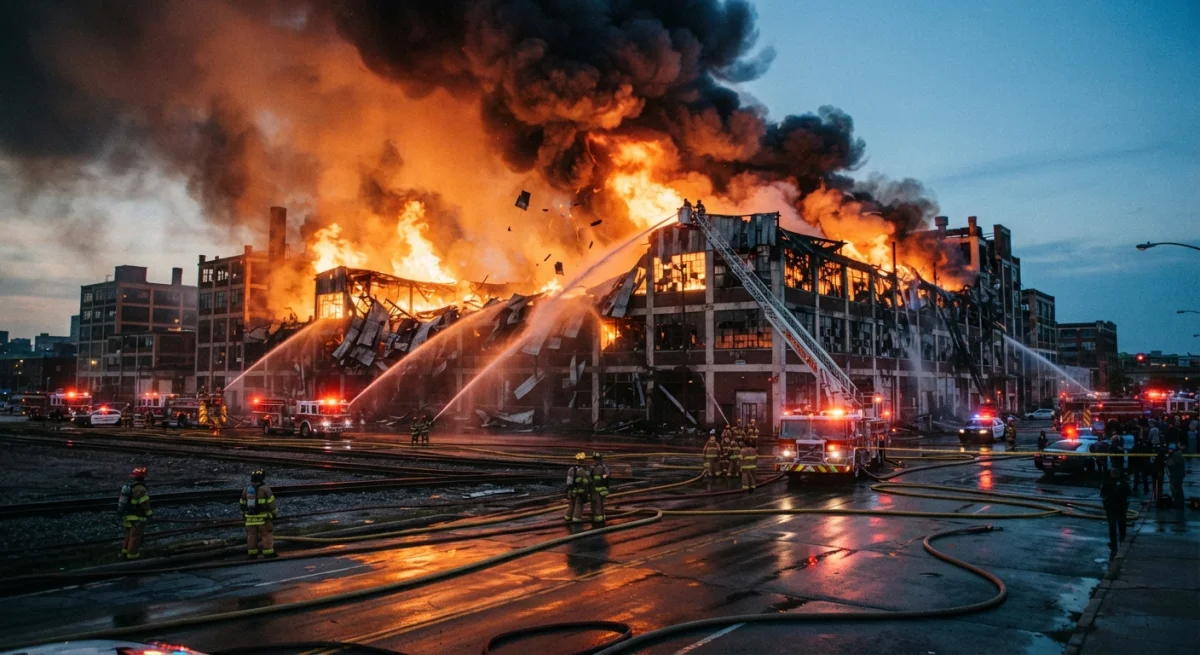 Восемь человек погибли при пожаре на текстильной фабрике