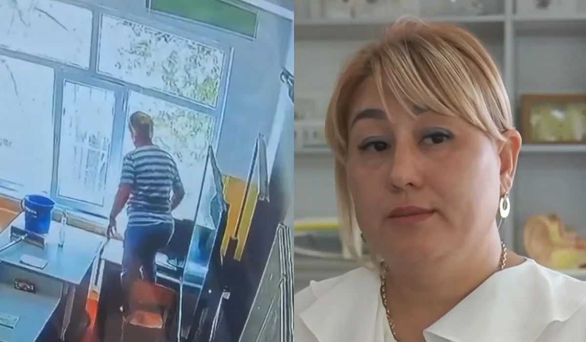 «Басым жараланып, тілімді тістеп алдым»: Шымкентте биология пәнінің мұғалімі терезе жуамын деп, орындықтан құлап кеткен (ВИДЕО)