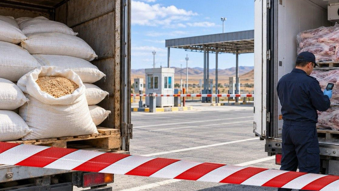 40 тонн отрубей без документов и 20 тонн баранины развернули на посту «Сырым»